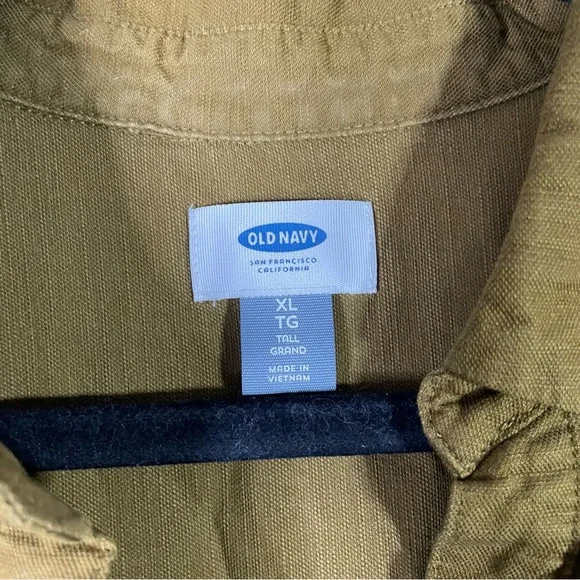 Old Navy Long Sleeve Utility Style Romper Moss Green V Neck Button Front XL Tall - Picture 3 of 9